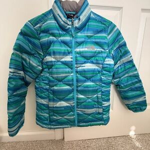 The North Face Aqua and Teal Patterned Jacket for Girls